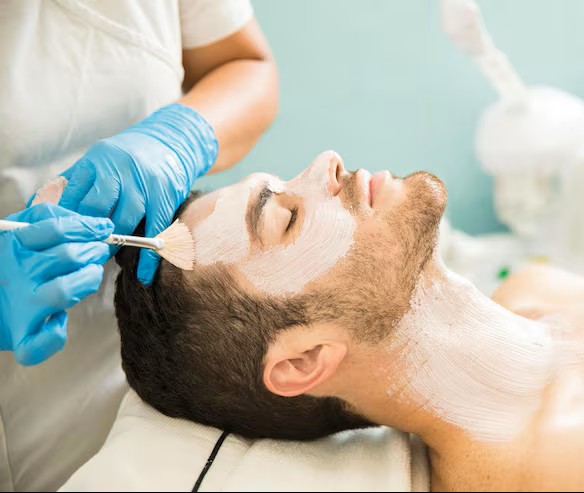 Facial treatment session